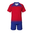 thumbnail image 3 of Avtoify Summer Girls Short Sleeve Round-Neck Shirts Dry Breathable Short Sleeve Top Pocket Shorts 2 Piece Unisex Soccer Outfit for Kids Aged 4-14 Daily Pack, 3 of 10