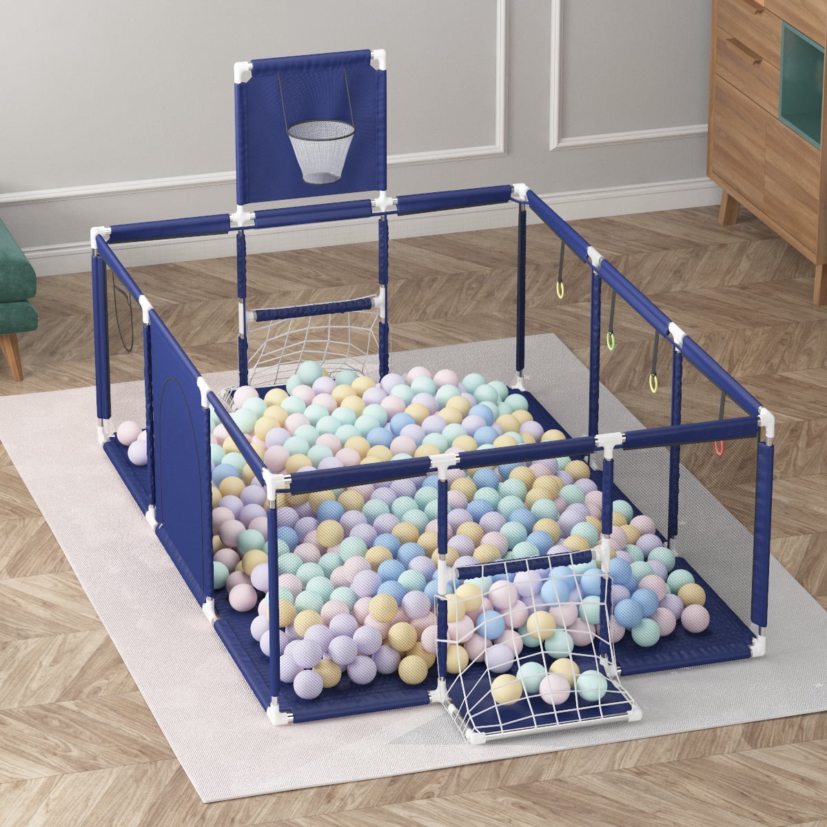 FOINWER Baby Playpen 71Inch, Safety Extra Large Baby Fence Area, Transparent Mesh Safe and