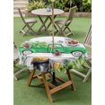 thumbnail image 3 of Outdoor Tablecloth with Umbrella Hole and Zipper, St. Patrick's Day Round Table Cloth 60 Inch Waterproof Tablecloth, Green Truck Lucky Shamrocks Rustic Wooden Picnic Table Cover for Patio Camping, 3 of 7