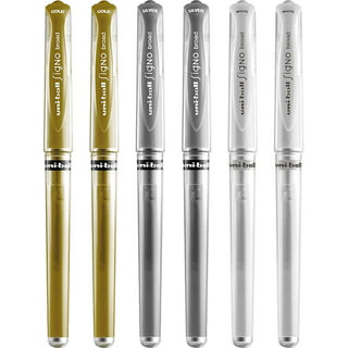  Uni-Ball Signo UM-153 Gel Ink Rollerball Pen, 1.0mm, Broad  Point, White, Black and Silver Set of 3 : Office Products