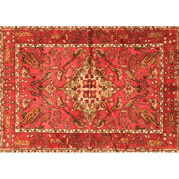 Ahgly Company Indoor Rectangle Persian Orange Traditional Area Rugs, 2' x 4'