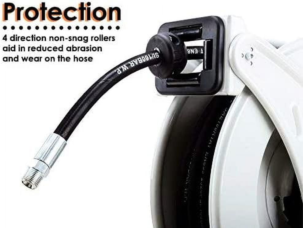 REELWORKS Heavy Duty Spring Driven Hose Reel (1/2" x 50 Ft. Dual OIL REEL)