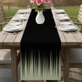 thumbnail image 4 of Sage Green Black Ombre Table Runner 48 Inches, Modern Abstract Striped Gradient Bed Runner Dresser Scarves Tabletop for Indoor Outdoor Parties/Ceremony/Banquet, 13" x 48", 4 of 8