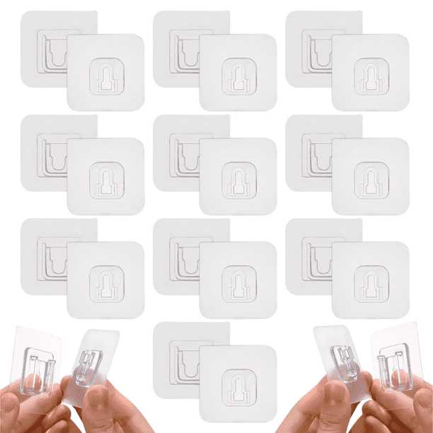 10 Pares Ganchos Dobles Adhesivo De Pared Para Baño Oficina
