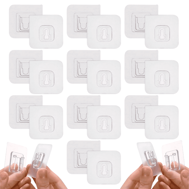 10 Pares Ganchos Dobles Adhesivo De Pared Para Baño Oficina