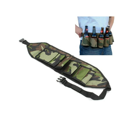 6 Pack Beer and Soda Can Holster Belt Camouflage