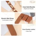thumbnail image 3 of Women Stretchy Waist Belt Retro Elastic Skinny Belt for Ladies with Gold Buckle, 3 of 14