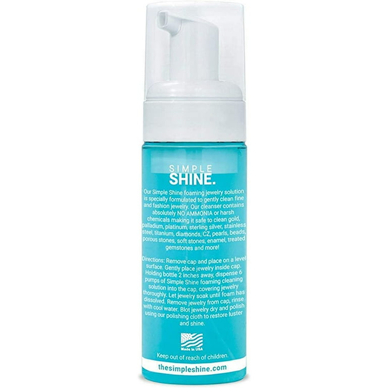 Simple Shine. Gentle Jewelry Cleaner Concentrate | Ultrasonic Cleaning Solution Gold Silver & Fashion Non Toxic Clean 8oz