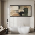 thumbnail image 4 of Large Framed Canvas Wall Art Print Neutral Abstract Landscape with Green and Black Accents for Living Room Decoration - 60"x30" Black Frame, 4 of 8