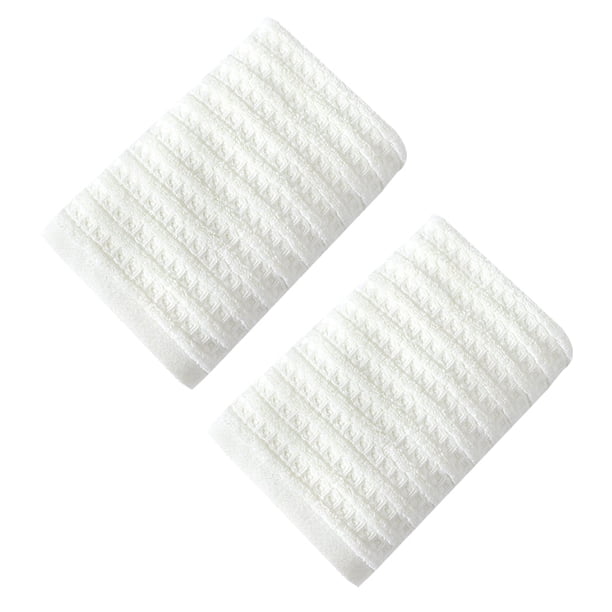 Xiao Hua Toalla de manos absorbente suave de algodón puro - Toalla de baño estilo gofre - Juego de 2 piezas, toalla de secado rápido, color blanco