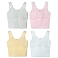 thumbnail image 6 of HAWEE Girls Crop Tops Undershirts Cotton Training Bra Sports Bralette Solid Vest for Kids Teens 7-14Y, 4 Pack, 6 of 6