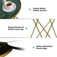 thumbnail image 6 of HLR Faux Green Mable Side Table, Round Side Table with Gold Metal Base Gold Frame, 6 of 7