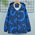 thumbnail image 4 of CYRBOKO Boys' Hooded Jackets, Lightweight Full-Zip Cotton 2-Layer Fall Clothing Blue Size 7-8 T, 4 of 9