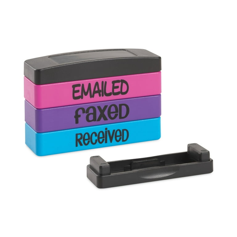 Interlocking Stack Stamp, EMAILED, FAXED, RECEIVED, 1.81 Interlocking Stack Stamp, EMAILED, FAXED, RECEIVED, 1.81
