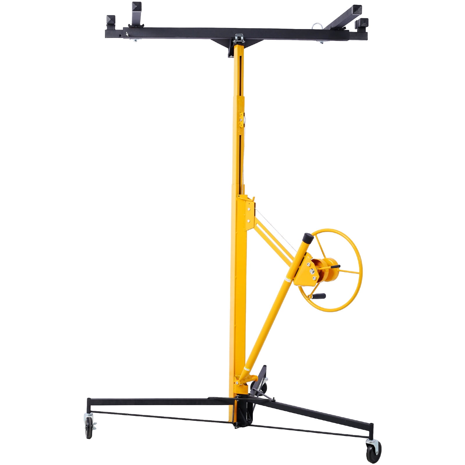 Drywall Lift Panel 11' Lift Drywall Panel Hoist Jack Lifter, BLACK+YELLOW,