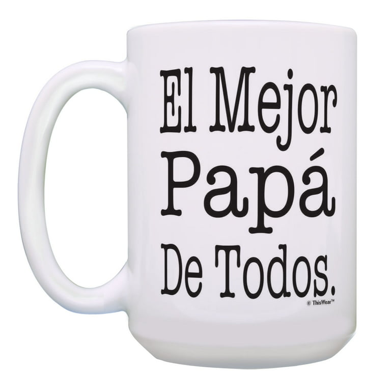 ThisWear Regalos Para Papas Mejor Papa De Todos Mug Set Papas Tazas 2 Pack  15oz Coffee Mugs 