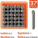 thumbnail image 2 of Juego de punzones de hierro de 36 piezas, alfabeto A-Z y números del 0 al 8, y sellos de amor para fabricación de joyas, alfabeto/número de 3 mm para impresión en metal, 2 of 5