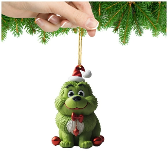 Colgante de perro de Navidad, decoración de árbol de Navidad, colgante de coche, decoración del hogar
