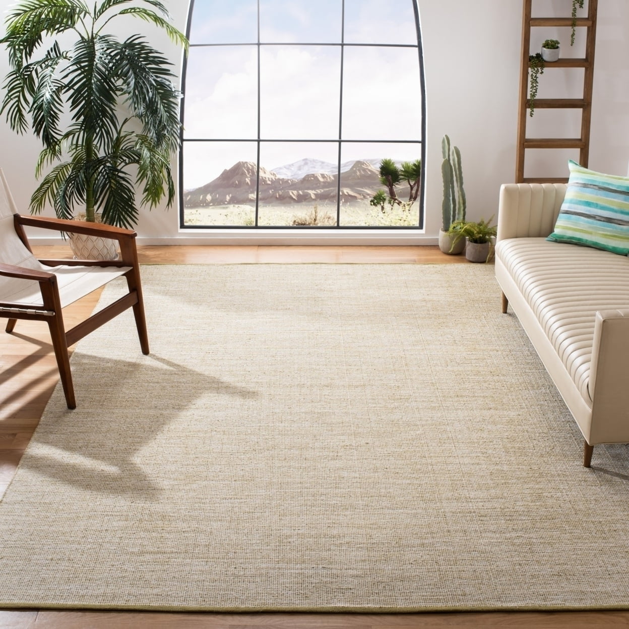 SAFAVIEH Montauk Bernadine Solid Braided Cotton Area Rug, Green Olive ...