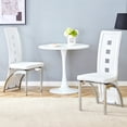 thumbnail image 3 of Noble House Modern Minimalist 2-Piece Dining Chair Set - White Saddleback, 3 of 10