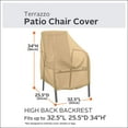 thumbnail image 2 of Classic Accessories Terrazzo® High Back Patio Chair Cover - All Weather Protection Outdoor Furniture Cover, 26"W x 25"D x 34"H, Sand, 2 of 7