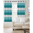 thumbnail image 2 of Aqua Teal White Striped Blackout Curtains for Bedroom/Living Room, Thermal Insulated Kitchen Curtains, Farmhouse Stripes Grommet Darkening Window Treatment Drapes 52"x63"x2, 2 of 8