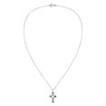 thumbnail image 4 of Faith Icon Cross Mother of Pearl Inlay Filigree Swirls Sterling Silver Necklace, 4 of 6