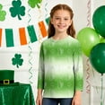 thumbnail image 4 of Tauxra Chandail de la Saint-Patrick pour Adultes, Chandail à Col Rond Imprimé à Manches 3/4, T-Shirt Décontracté à Manches Longues avec Graphique de Trèfle pour Activités Festives, 4 of 6
