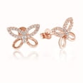 thumbnail image 1 of Little Sparkles Butterfly Earrings - Rose Gold Sterling Silver 925, 1 of 1