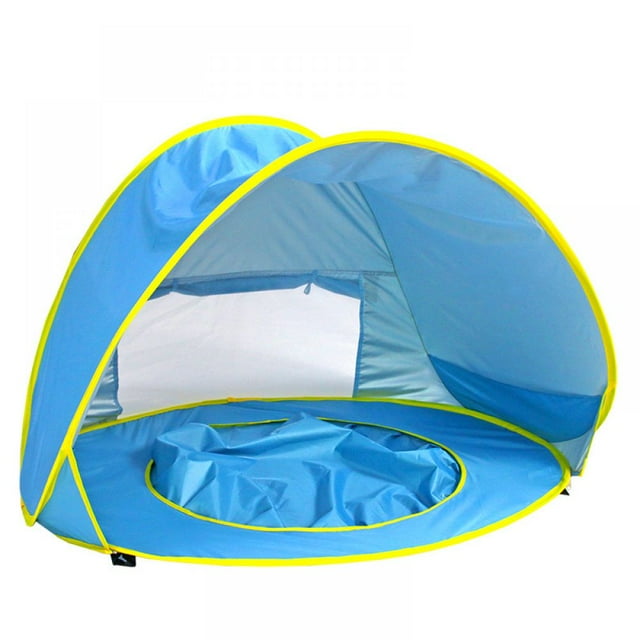 Beach Shelter Pop Up Beach Tent, Automatic Portable Tent Sun Protection Pop Up Tent for 2-3 People, UV Protection 50+ Camping Tent Wind Protection Small Pack Size for Families Beach with Carry Bag