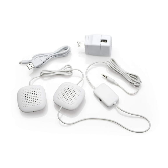 Sound Oasis Amplified Pillow Speakers, 2 Ultra-Thin Hi-Fi Stereo Speakers, Volume Control, Surround Sound for Music, Sleep, Tinnitus Masking, Connects to external Sound Source