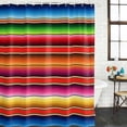 thumbnail image 2 of Mexican Style Bathroom Shower Curtains with 12 Hooks Polyester Waterproof Shower Curtain for Stalls and Bathtubs Colorful Mexico Stripes Red Blue Decorative Bathroom Privacy Curtain 36x78 Inches, 2 of 9