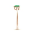 thumbnail image 5 of ANGARA Natural Pear Emerald Solitaire Ring with Trio Diamond Accents in 14K Rose Gold for Women (Size-6x4mm) | May Birthstone, Birthday, Anniversary, Jewelry Gift for Women | Natural Emerald Ring, 5 of 11