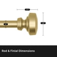thumbnail image 4 of Lumino 5/8" Easy Mount Collection Shannon Brass Knob Adjustable Curtain Rod Set, 32-84", 4 of 6