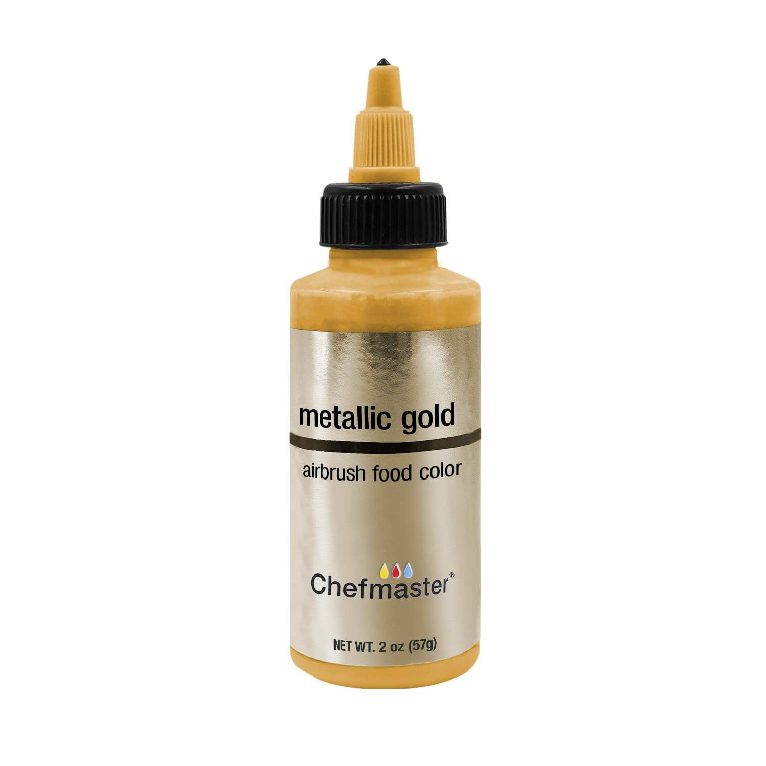 Chefmaster 2-Ounce Metallic Gold Airbrush Cake Decorating Food Color