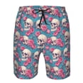 thumbnail image 3 of Fuzoiu happy Skull rose Print Men's Beach Shorts,Men's Swim Trunks,Quick Dry Board Shorts with Pockets,Men's Bathing Suits for Surfing, Running, and Casual Wear-XX-Large, 3 of 6