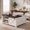 Vintage White, variant on 31.5" Square Lift Top Wood Coffee Table with Sliding Doors, Farmhouse Center Table with Large Hidden Storage Cabinet & Shelves, White Tea Table for Living Room, Home Office