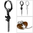 thumbnail image 4 of 1Pc Hoop Earring Cool Unisex Stainless steel Long Chain Ear Clip for Club, 4 of 7