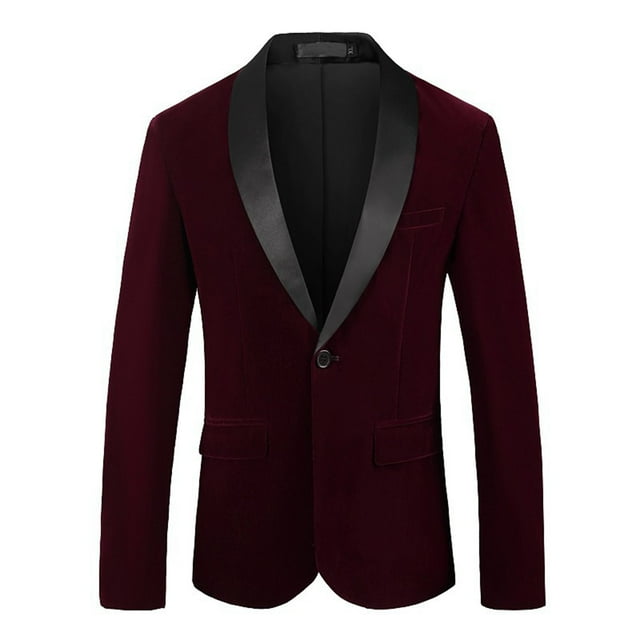 BOBOGOJP Blazer Jacket for Men Two Button Stretch Sports Coats (Wine,5XL)