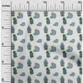 thumbnail image 2 of oneOone Cotton Poplin Blue Fabric Cactus Fabric For Sewing Printed Craft Fabric By The Yard 42 Inch Wide, 2 of 5