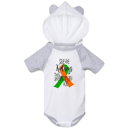 

Inktastic Save the Kidneys They are Important Too Orange Green Ribbon Gift Baby Boy or Baby Girl Bodysuit