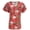 Mock Wrap - Red Ugly Christmas Sweater, variant on V-Neck Print Scrub Top Christmas Holiday, Light Blue Holiday Owls, M