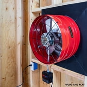 QuietCool AFG SMT PRO-3.0 Smart Attic Fan for Gable Vents - 2940 CFM - Smart App Control - Thermostat and Humidistat - 20ft Power Cord - Plug-and-play - Two Speed