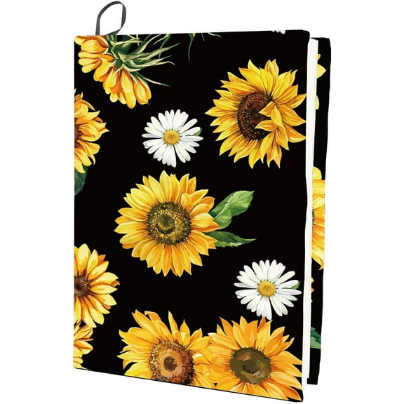 400x250mm Polyester Book Covers Sunflower Elastic Notebook Wraps Rectangle