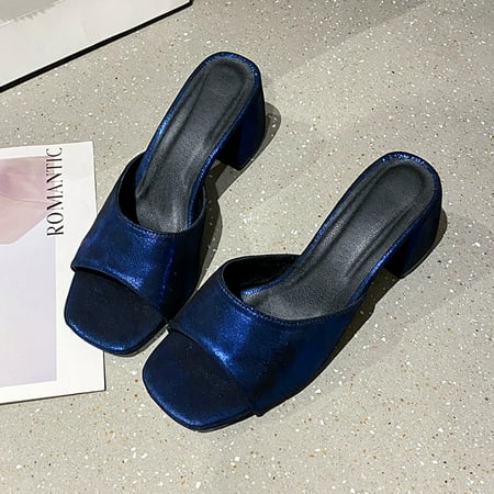 

High-heeled sandals for women 2024 summer new British style thick-heeled fish mouth open toe fashion outro slippers wholesale