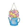 thumbnail image 1 of Spring Flower Door Sign Burr-free Lanyard Design Colorful Door Hello Welcome Spring Hanging Sign Home Decor, 1 of 11