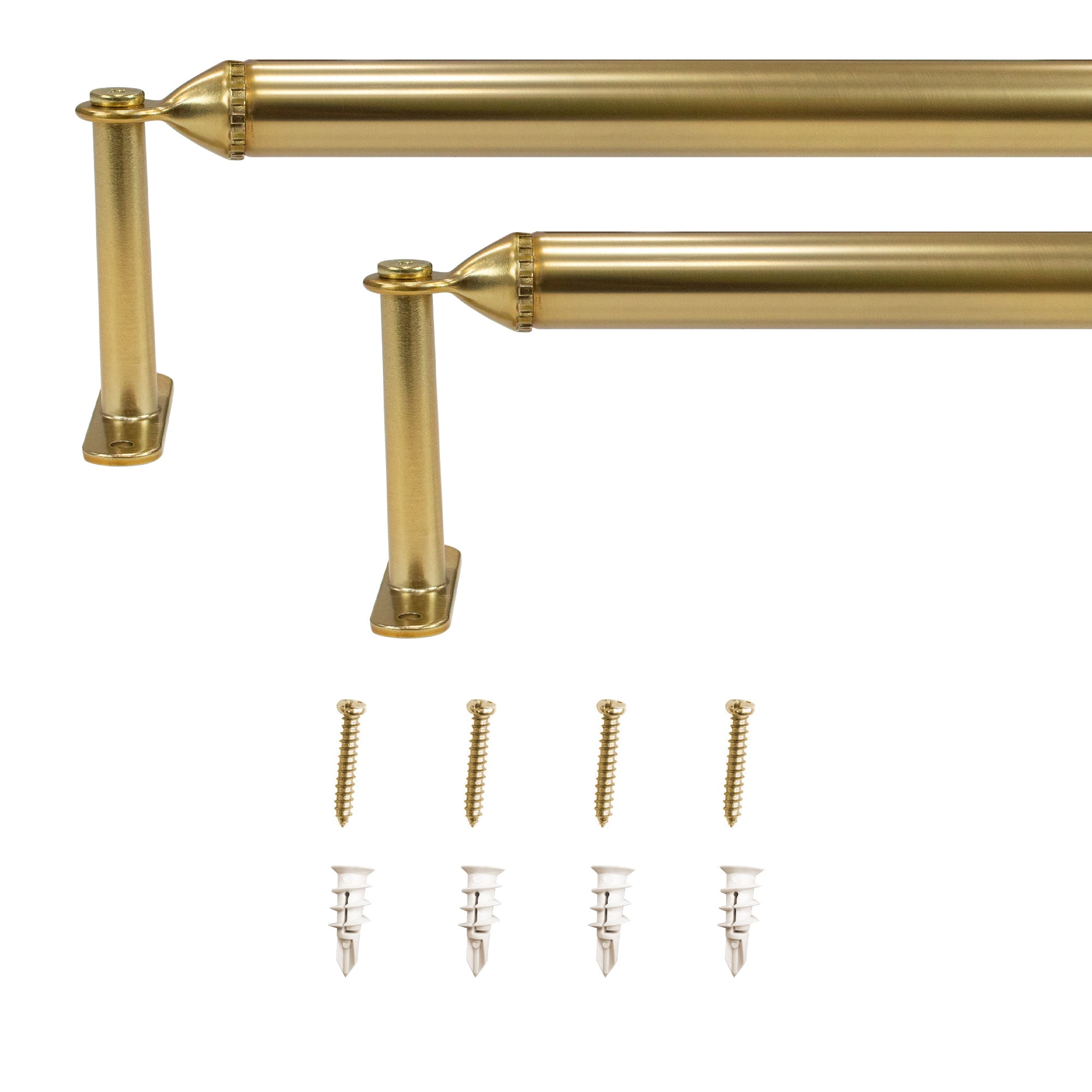 7/8" dia. Decorative Screw Curtain Rod Brass 2-Pack