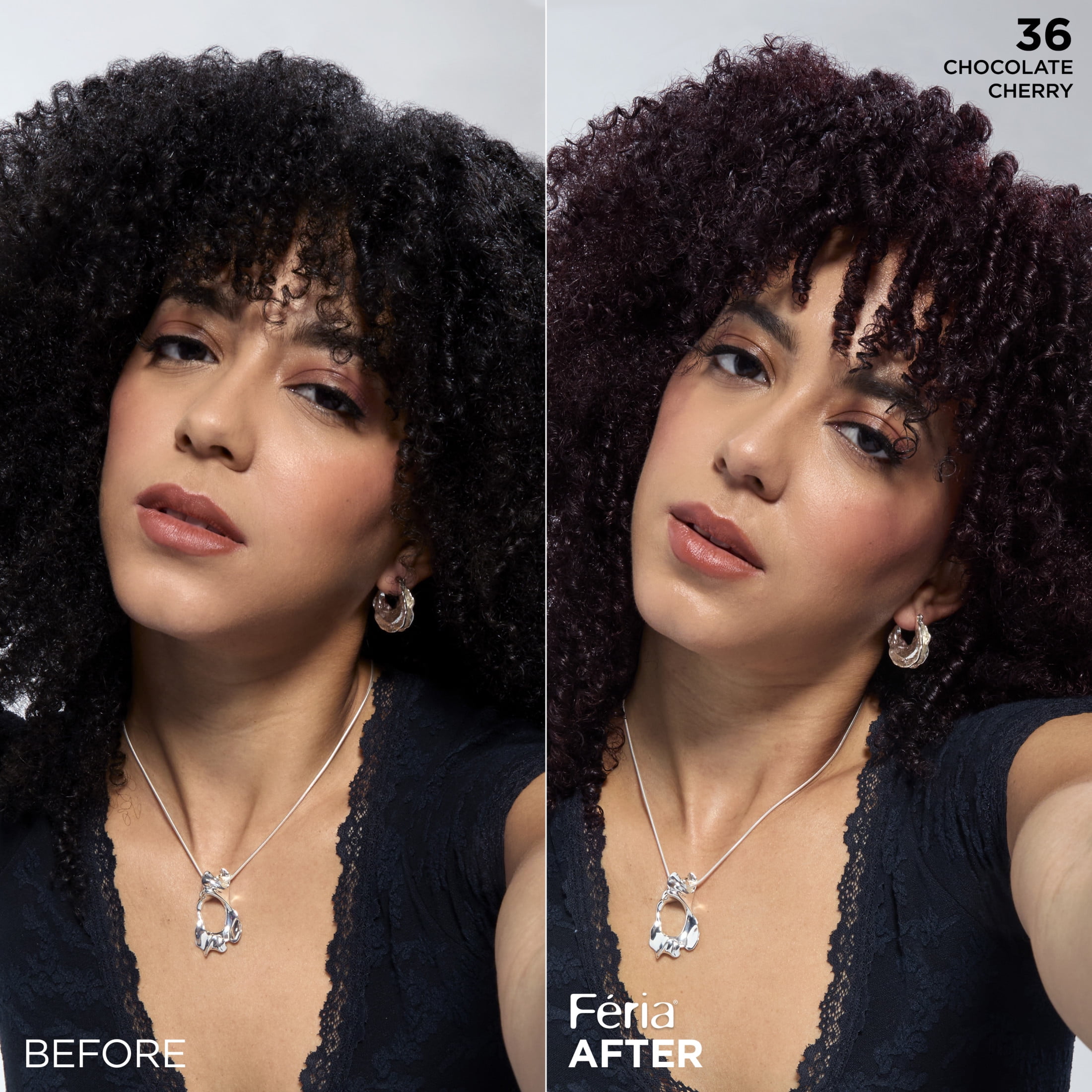L'Oreal Paris Feria Shimmering Permanent Hair Color, 36 Chocolate Cherry, Strong Hair, 1 Kit