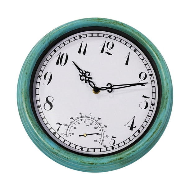 Relojes de pared modernos y elegantes para interiores y exteriores, sin ruido, resistentes al agua