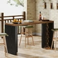 thumbnail image 5 of Tribesigns 55.12-Inch Bar Table, Home Bar Unit with a Faux Marble Finished Tabletop, Modern Freestanding Mini Bar for Home Kitchen, Living Room, Balcony, Basement, Walnut & White, 5 of 8
